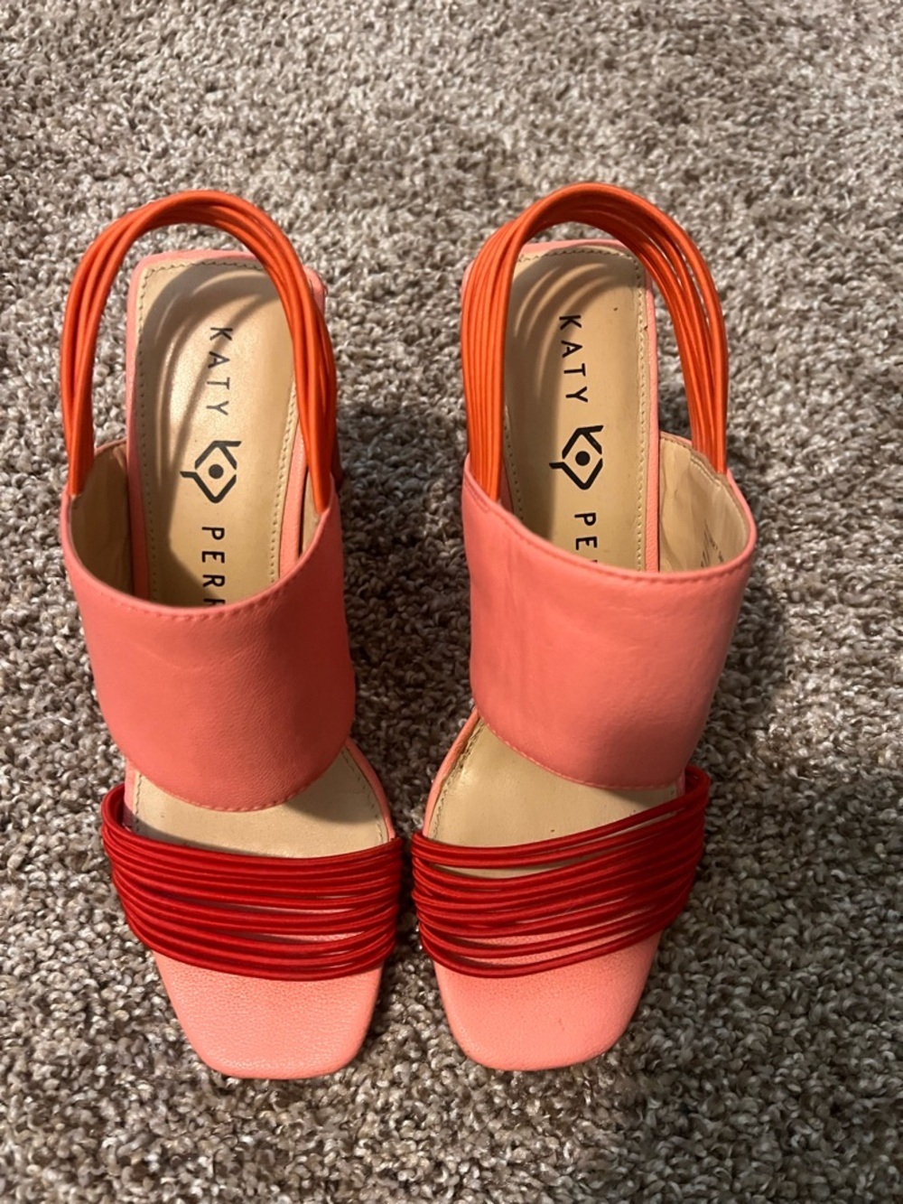Katy Perry Collections Coral and Red Strappy Slingback Heels